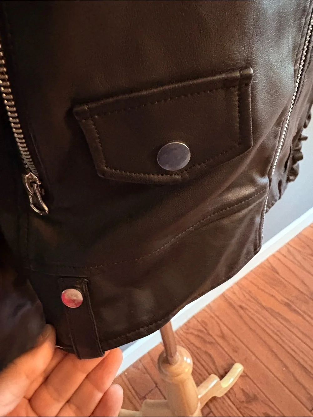 C&C California Black Faux Leather Moto Jacket for Kids